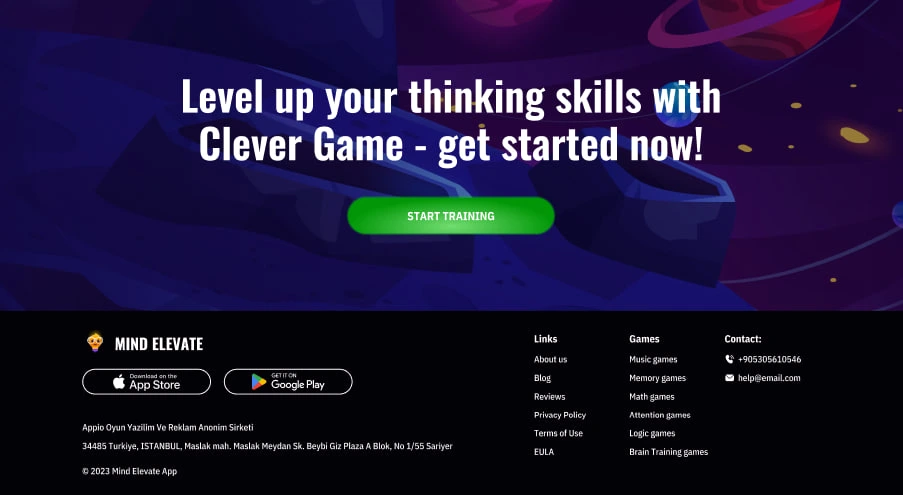 Mind Elevate website page